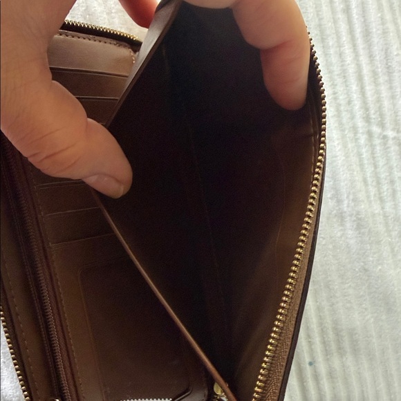 Coach Brown Signature Canvas Zip Wristlet - Picture 5 of 12